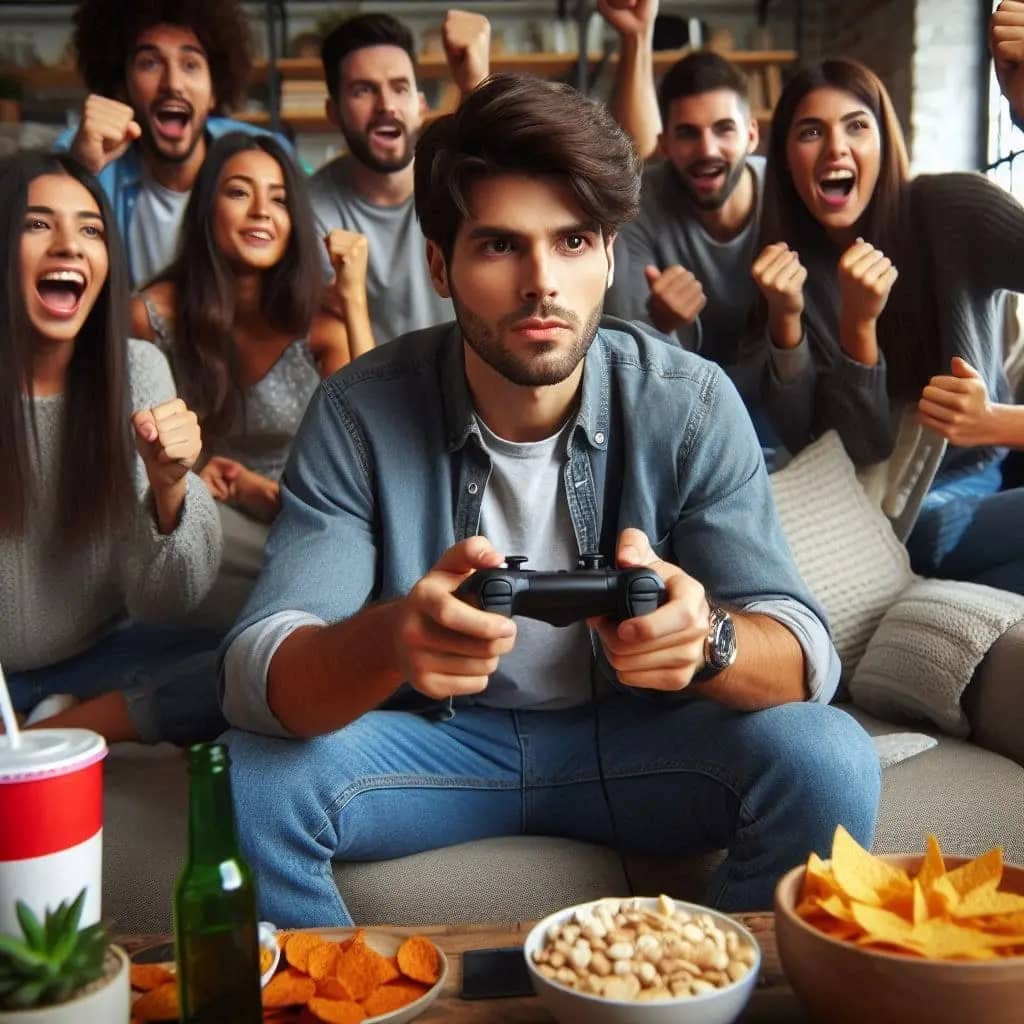 a person playing a game