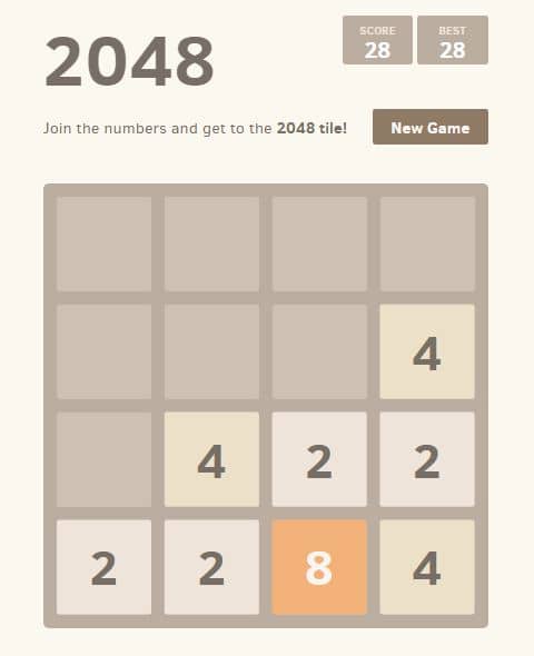 This is the screen shot of 2048